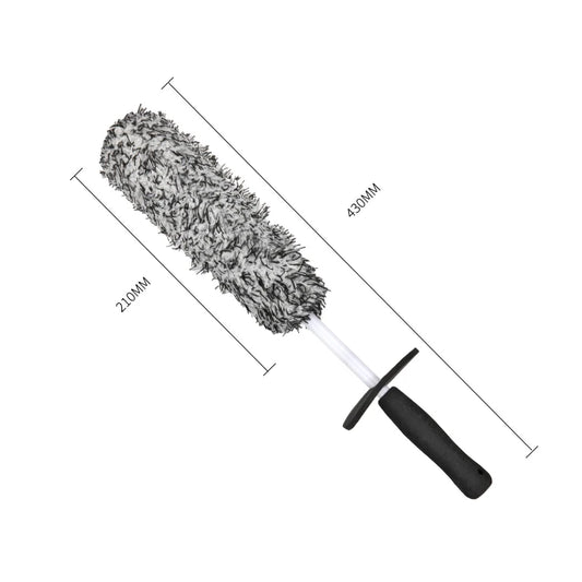 SEAMETAL Plush Car Wash Wheel Brush – Premium Rim & Spoke Cleaning Mitt with Non-Slip Handle