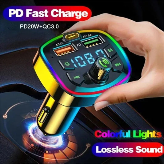 Car FM Transmitter – Wireless Handsfree Car Kit with Dual USB Fast Charging