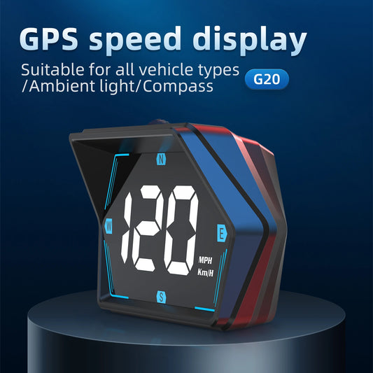 G20 HUD GPS Car Digital Speedometer – Universal Head-Up Display with Big Font & Overspeed Alarm