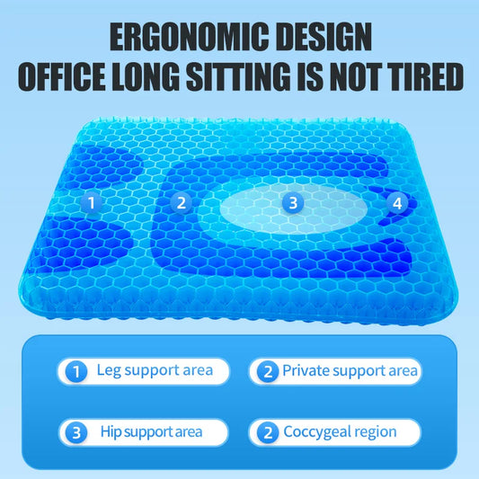 Car Gel Seat Cushion – 3D Honeycomb Cool Breathable Seat Cushion