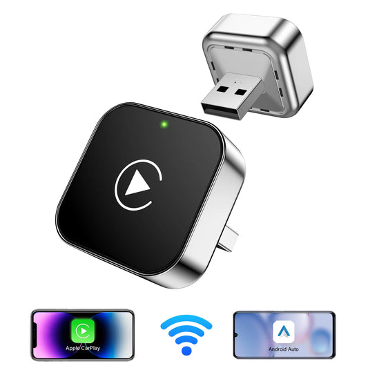 Pionray 2‑in‑1 Wireless CarPlay Adapter & Android Auto AI Smart Box