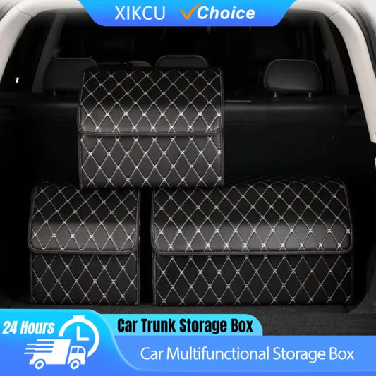 30cm PU Leather Car Trunk Storage Box – Multiuse Organizer for Clean & Stylish Car Interiors