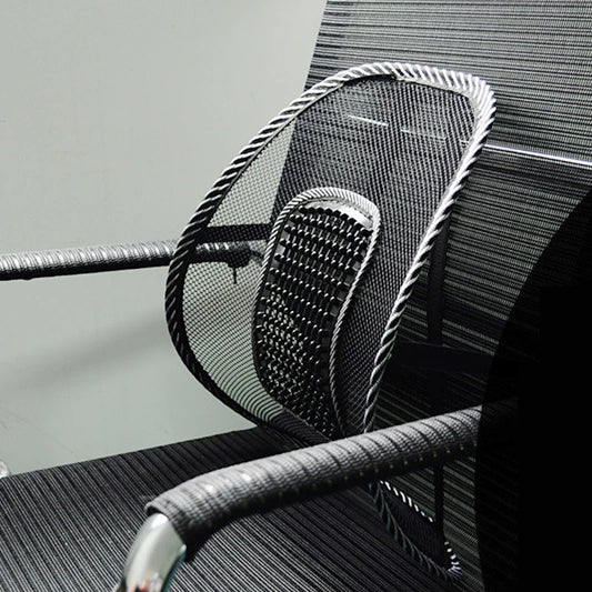 Car Seat Back Cushion – Mesh Lumbar Support Massage Pad for Car, Home & Office Chairs