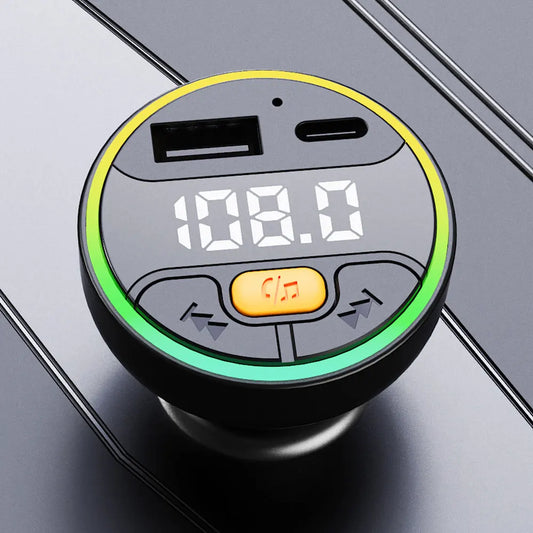 Car FM Transmitter – Bluetooth 5.3 Hands-Free Wireless Car Kit with USB-C Charger & MP3 Player