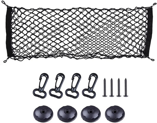 Car Mesh Elastic Nylon Trunk Organizer – Double Layer Rear Cargo Storage Net
