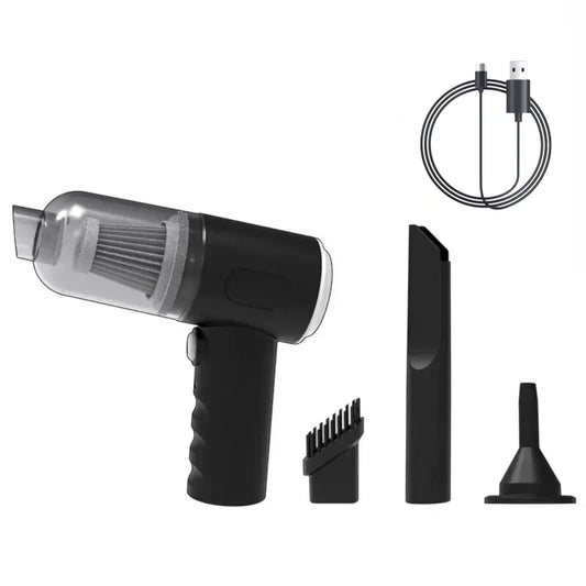 Wireless Car Vacuum Cleaner – USB Rechargeable Mini Wet & Dry Vacuum with Blower Function