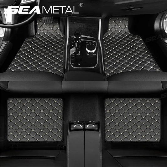 SEAMETAL 4Pcs Car Floor Mat Full Set – Universal Non-Slip Waterproof All-Weather Car Carpet & Cargo Liner