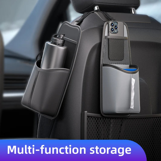 Car Seat Side Storage Bag – Hanging Organizer with Tissue Holder