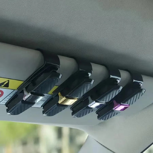 Car Sunglasses & Card Clip – Carbon Fiber Double-Headed Holder