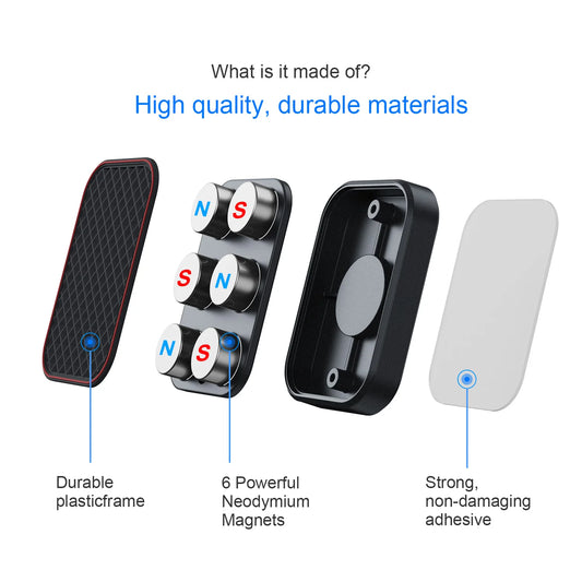 Magnetic Car Phone Mount – Universal Flat Rectangle Holder