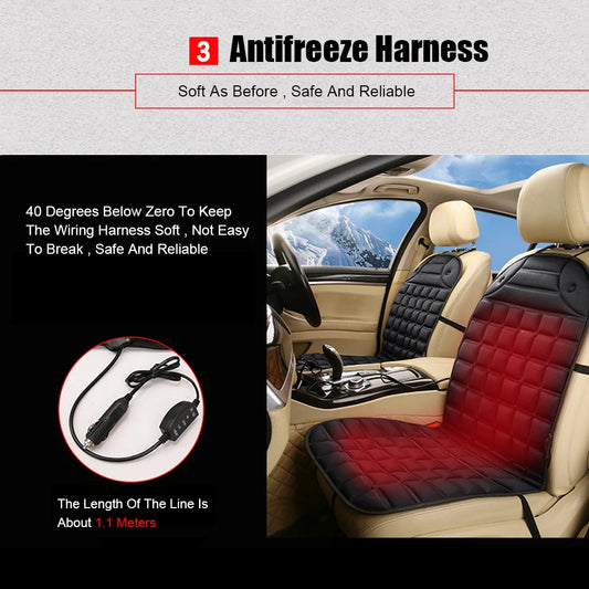 12V Electric Seat Heater Cushion – Universal Heated Car & Household Seat Cover