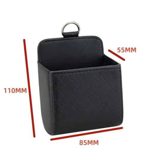 1pc Car Air Outlet Storage Bag – Leather Dashboard Organizer for Phone, Keys & Sunglasses
