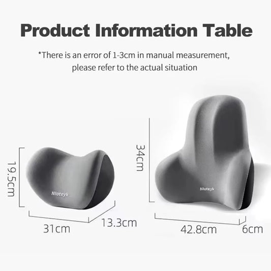 Car Memory Foam Neck Pillow & Lumbar Backrest Cushion – Protective Car Headrest Cushion