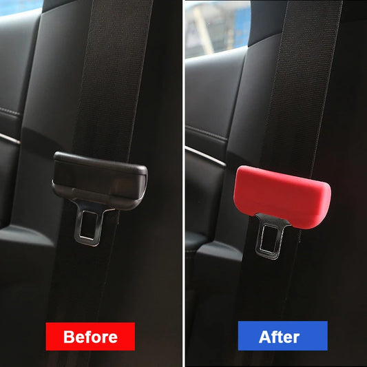 Car Seat Belt Anti-Scratch Protector Case – Soft Silicone Buckle Cover for Tesla Model 3 & Y (2024–2025)