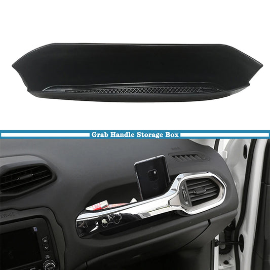 Co-Pilot Grab Handle Storage Box Organizer – For Jeep Renegade (2015–2023) – Black Interior Accessory