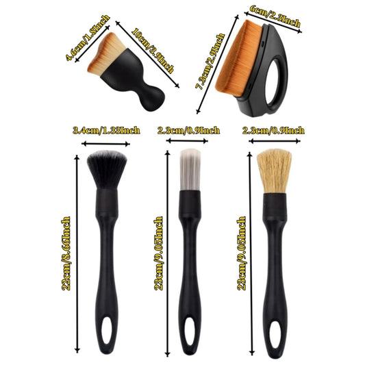4–5PCS Car Detailing Brush Set – Interior Cleaning Tools for Vents, Crevices & Dusting