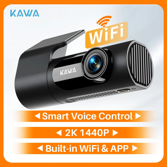 KAWA D6 Dash Cam – 2K 1440P Hidden Car DVR with WiFi & Voice Control