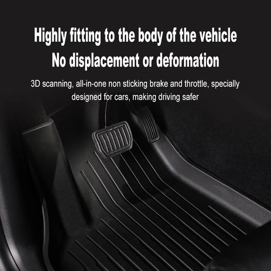Car Floor Mats for Tesla Model 3/Y (2019–2025) – All-Weather Waterproof Non-Slip TPE Mats