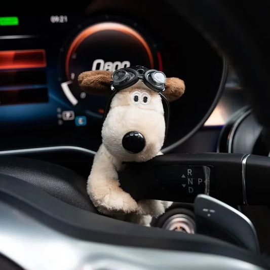 Plush Puppy Clutch Decoration – Cute Dog Car Wiper & Turn Signal Switch Ornament
