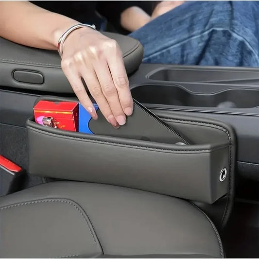 1pc Universal Car Seat Gap Organizer – PU Leather Console Side Pocket