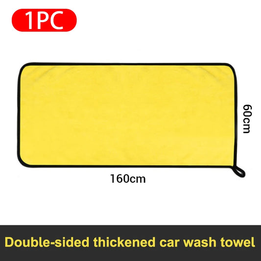 SEAMETAL Microfiber Car Washing Towel – 400GSM Double-Sided Coral Velvet Drying Cloth